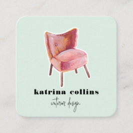 Vintage Innenarchitektur-Karten der Stuhl-| Quadratische Visitenkarte