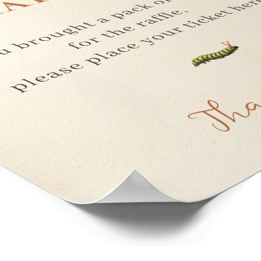 Vintage Insekten Babydusche Windelwindeln Poster (Ecke)