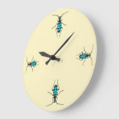 Vintage Insekten Blaukäfer-Zeit-Entomologie Große Wanduhr (Winkel)