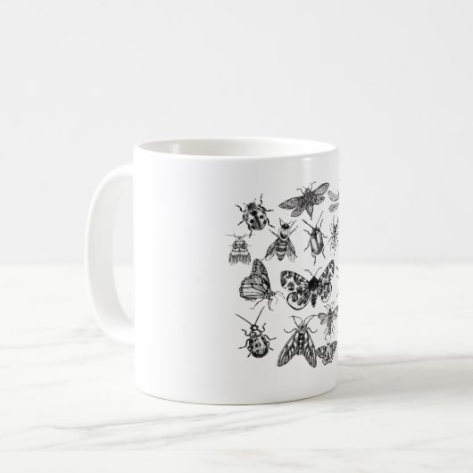 Vintage Insekten Kaffeetasse (Vorderseite Links)