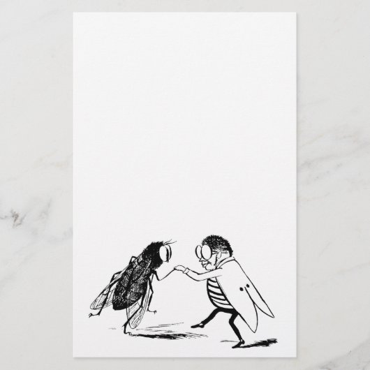 Vintage Insekten tanzen; Bluebottle Fly Briefpapier (Vorderseite)