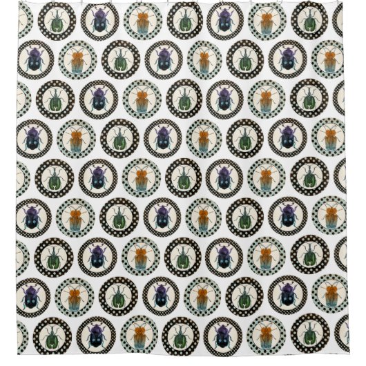 Vintage Insektenkunde Duschvorhang (Vorderseite)