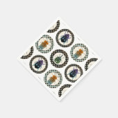 Vintage Insektenkunde Serviette (Ecke)