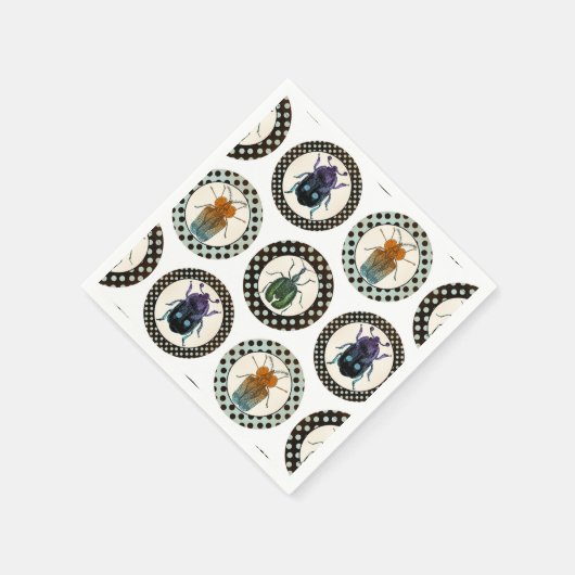 Vintage Insektenkunde Serviette (Ecke)