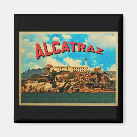 Vintage Insel Alcatraz Magnet (Vorne)