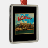 Vintage Insel Alcatraz Silbernes Ornament (Rechts)
