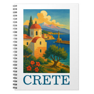 Vintage Insel Kreta Griechenland Kunstwerk Notizblock
