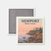 Vintage Insel Newport Rhode Magnet (Vorderseite/Rückseite)
