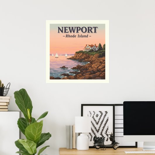 Vintage Insel Newport Rhode Poster (Heimbüro)