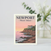 Vintage Insel Newport Rhode Postkarte (Stehend Vorderseite)