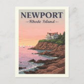 Vintage Insel Newport Rhode Postkarte (Vorderseite)