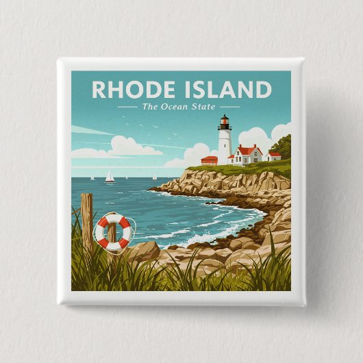 Vintage Insel Rhode Button (Vorderseite)