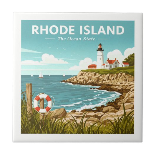 Vintage Insel Rhode Fliese (Vorderseite)