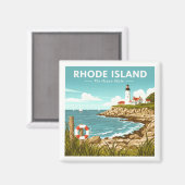 Vintage Insel Rhode Magnet (Vorderseite/Rückseite)