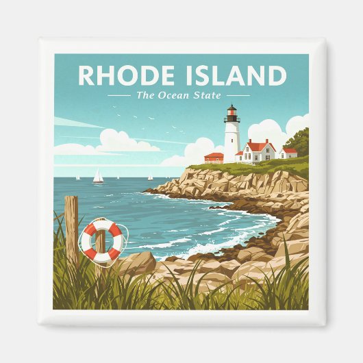Vintage Insel Rhode Magnet (Vorne)