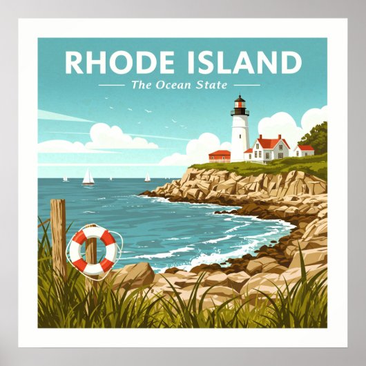 Vintage Insel Rhode Poster (Vorne)