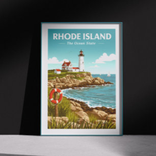 Vintage Insel Rhode Poster