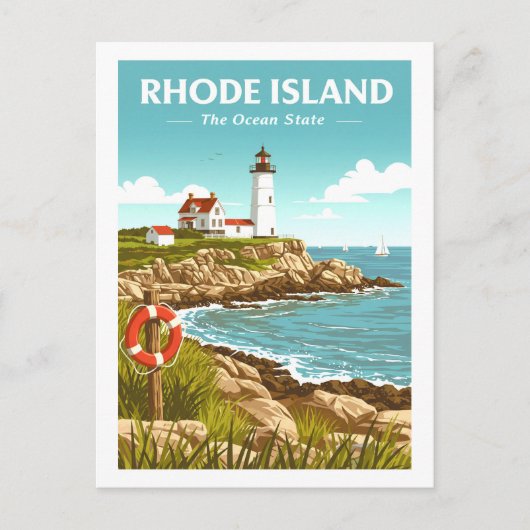 Vintage Insel Rhode Postkarte (Vorderseite)