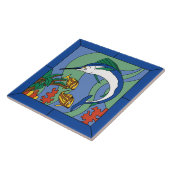 Vintage Insel-Speerfisch-Fliese Sankt Catalina Fliese (Seite)