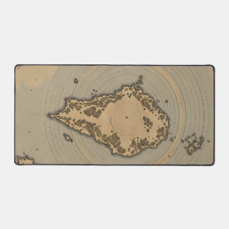 Vintage-Inselkarte Antike Fantasy-Kartographie Schreibtischunterlage