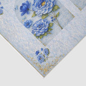 Vintage Inspired Blue & Gold Floral  Decoupage Seidenpapier (Ausschnitt)