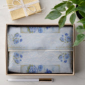 Vintage Inspired Blue & Gold Floral  Decoupage Seidenpapier (Geschenk)