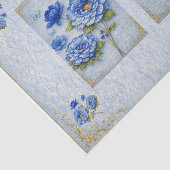 Vintage Inspired Blue & Gold Floral  Decoupage Seidenpapier (Ausschnitt)