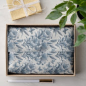 Vintage Inspired Blue & White Floral Toile Seidenpapier (Geschenk)