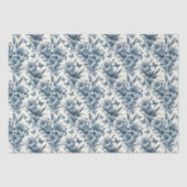 Vintage Inspired Blue & White Floral Toile Seidenpapier (Vorderseite)