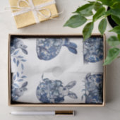 Vintage Inspired Blue & White Rabbits Decoupage Seidenpapier (Geschenk)