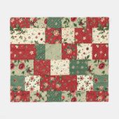 Vintage Inspired Christmas Themed Quilt Pattern Fleecedecke (Vorderseite (Horizontal))