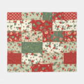 Vintage Inspired Christmas Themed Quilt Pattern Fleecedecke (Vorderseite (Horizontal))