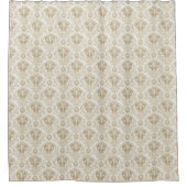 Vintage-Inspired Curtain Cream Damask Bathroom Duschvorhang (Vorderseite)