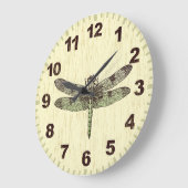 Vintage Inspired Dragonfly Art Wall Clock Große Wanduhr (Winkel)