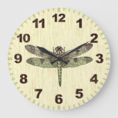 Vintage Inspired Dragonfly Art Wall Clock Große Wanduhr (Vorderseite)