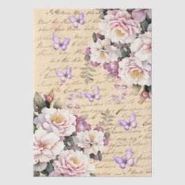Vintage Inspired Floral Love Letter Decoupage Seidenpapier