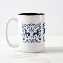 Vintage Inspired Folklore Ceramic Coffee Cup