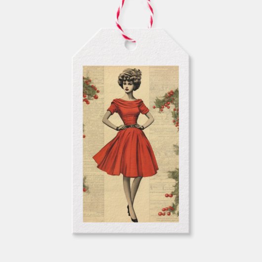 Vintage-Inspired Holiday Gift Tag Geschenkanhänger (Vorderseite)