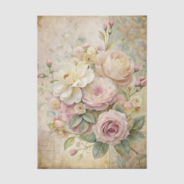 Vintage Inspired Pastel Rose Boquet Floral Pattern Seidenpapier