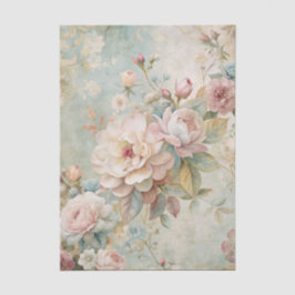 Vintage Inspired Pretty Row of Peonies Background Seidenpapier