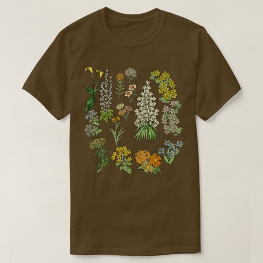 Vintage Inspiriert Blume Botanische Pflanze Art T-Shirt (Design vorne)