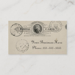 Vintage inspirierte beige Tinte Postkarte Visitenk Visitenkarte