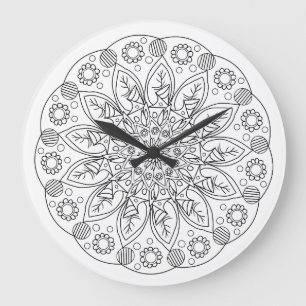 Vintage Inspirierte Blumenklemme Große Wanduhr