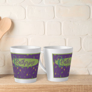 Vintage inspirierte elegante lila Blumen-Latte-Mug Milchtasse