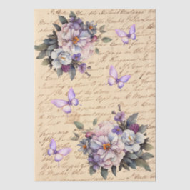 Vintage inspirierte florale Liebesbrief-Dekupage Seidenpapier