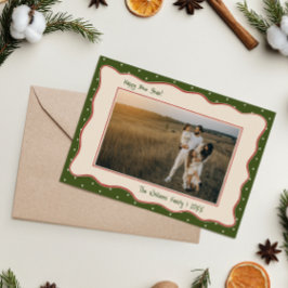 Vintage-inspirierte handgezeichnete Rahmen-Foto Ne Feiertagskarte