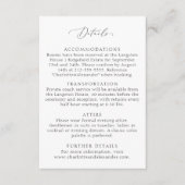 Vintage, inspirierte Hochzeitsdetails Begleitkarte (Vorderseite)