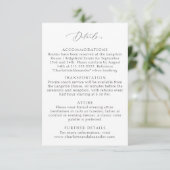Vintage, inspirierte Hochzeitsdetails Begleitkarte (Stehend Vorderseite)