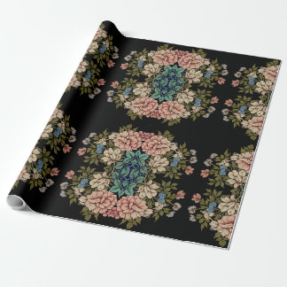 Vintage inspirierte klassische Blumen elegante Ret Geschenkpapier