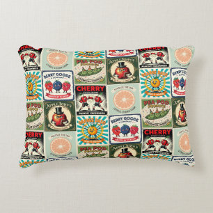 Vintage inspirierte Obstkisten-Etiketten-Kunst Dekokissen